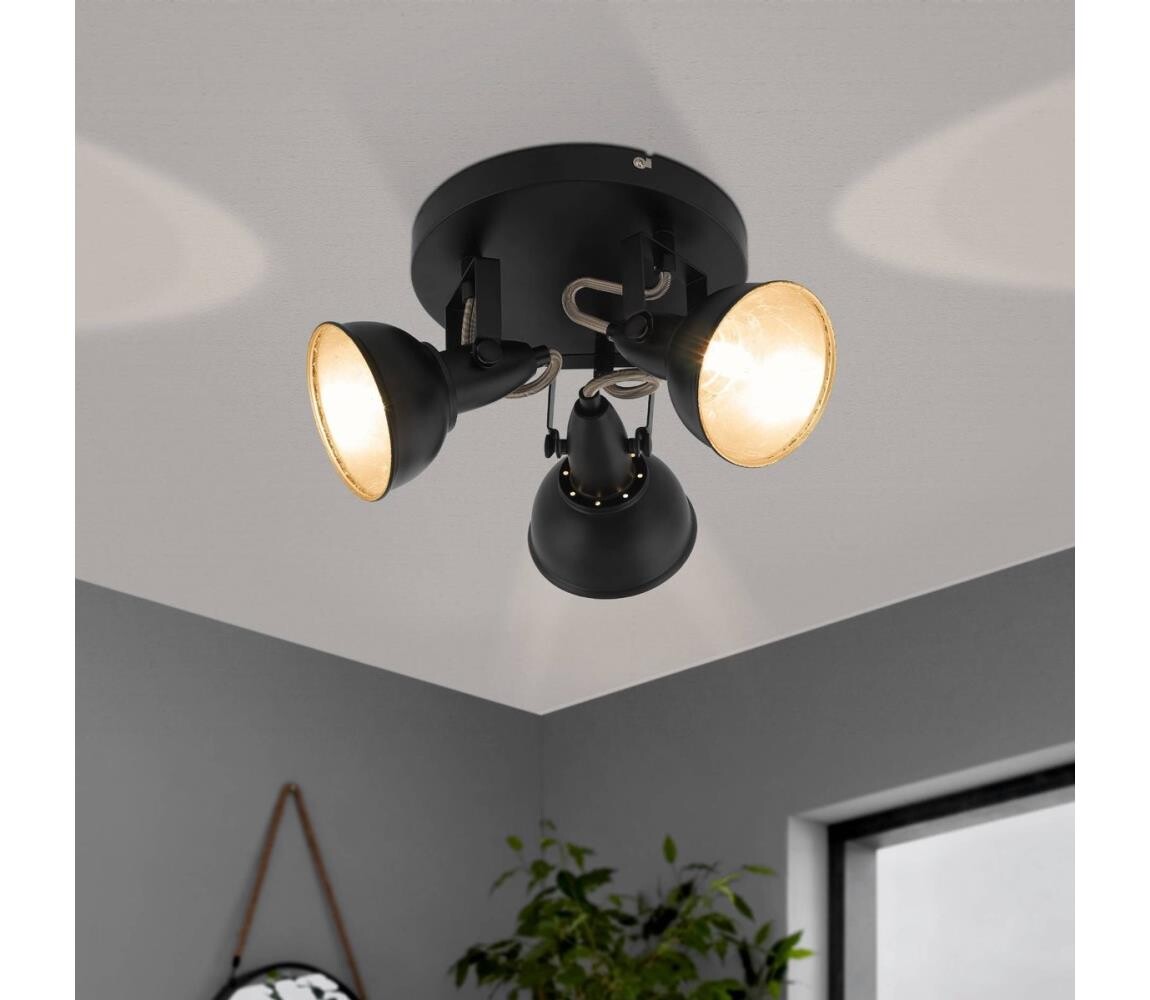 Eglo Eglo 75514 - Bodové svítidlo THORNTON 3xE14/28W/230V černá/zlatá