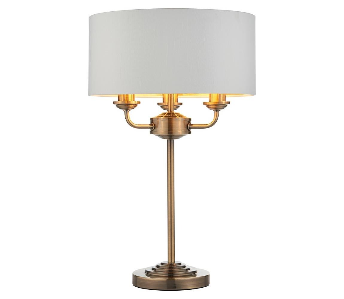 Endon Endon 98932 - Stolní lampa HIGHCLERE 3xE14/18W/230V bílá/mosaz pr. 32 cm