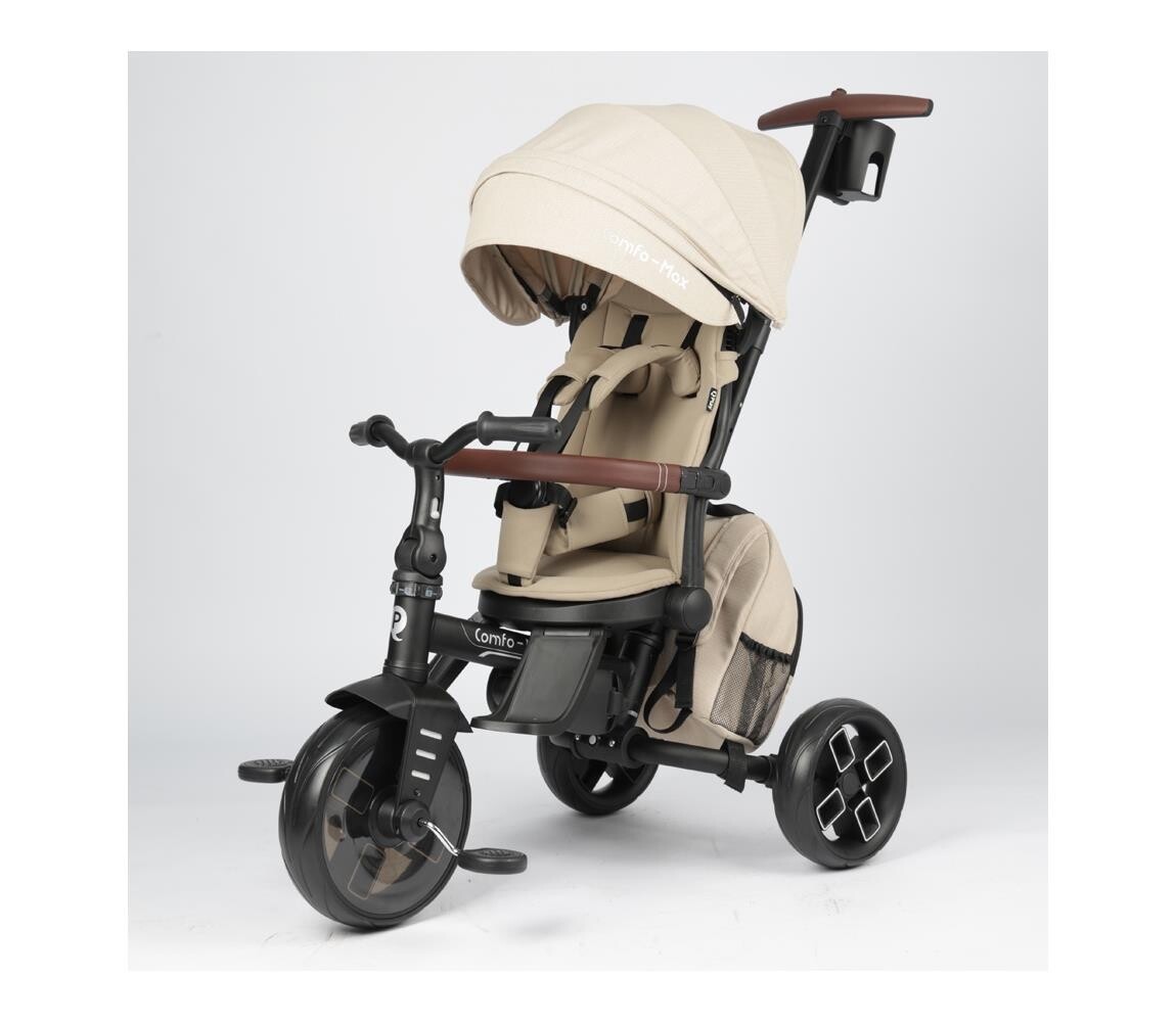 QPlay QPlay - Dětská tříkolka 8v1 COMFO MAX béžová