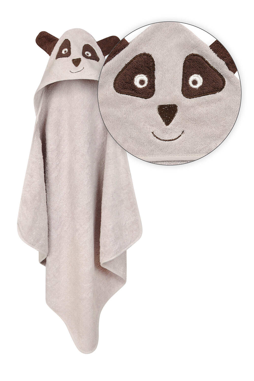 Babymatex Bavlněná osuška pro miminko s kapucí Jimmy 80x80cm - Panda