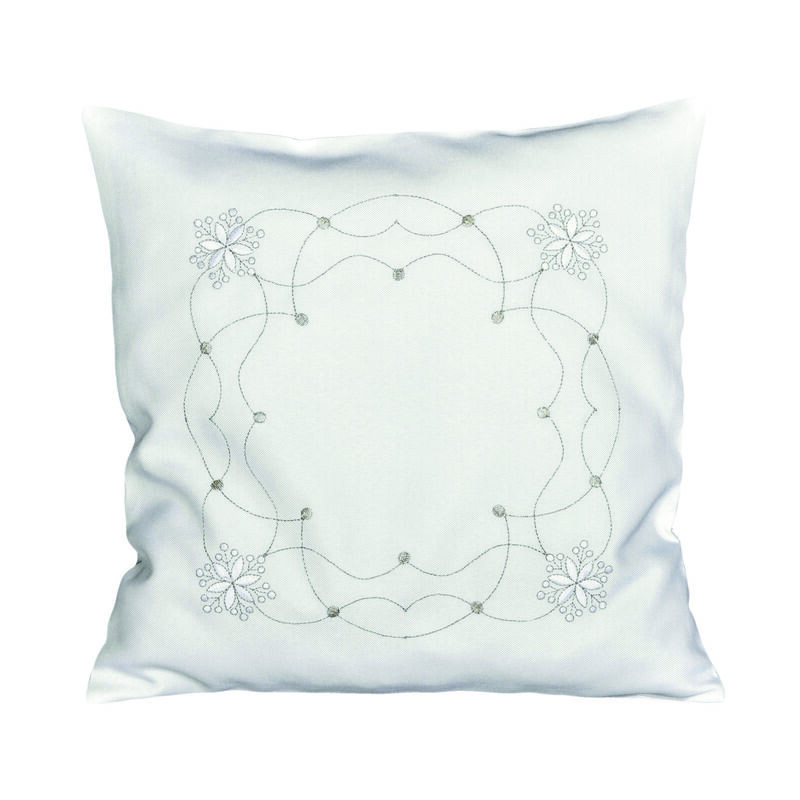 Návlek na polštář, Bílo zlaté vločky, smetanový, 40 x 40 cm