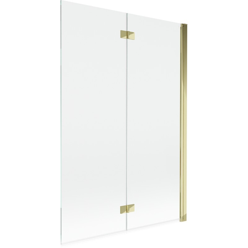 MEXEN MIST vanová zástěna 120x150 cm 6mm 2-s, zlatá, čirá, pravá 8A9-120-002-50-00-P