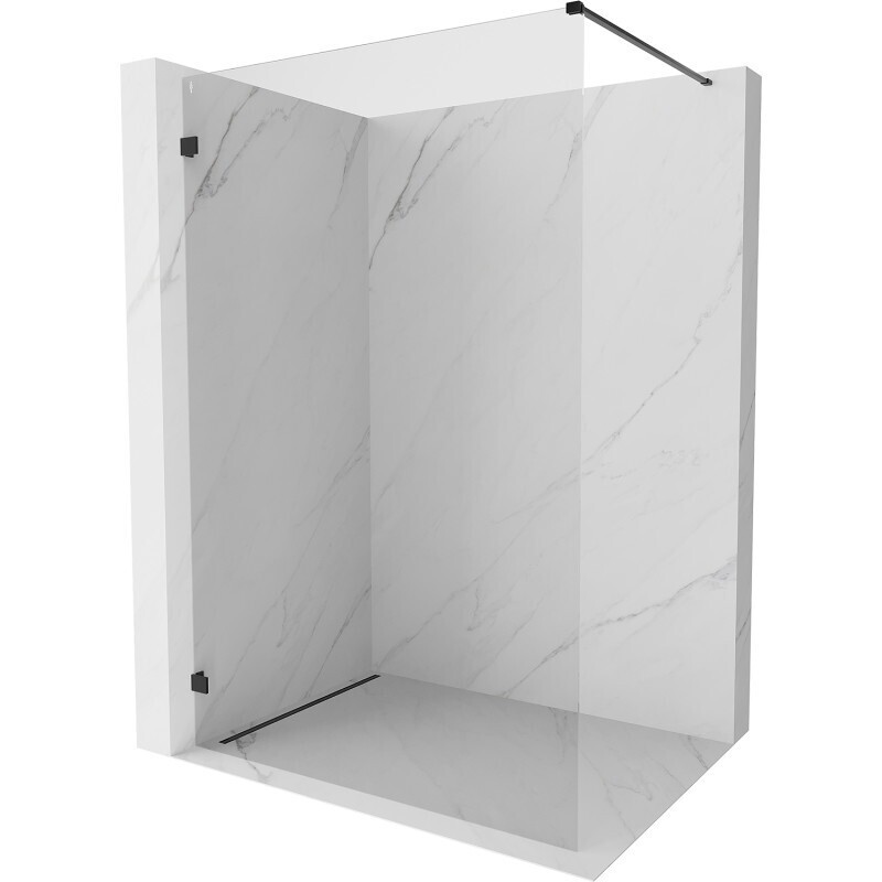 MEXEN/S Lunar Sprchová zástěna WALK-IN levá 80 x 200, transparent 8 mm, černá 830-080-000-70-00-L