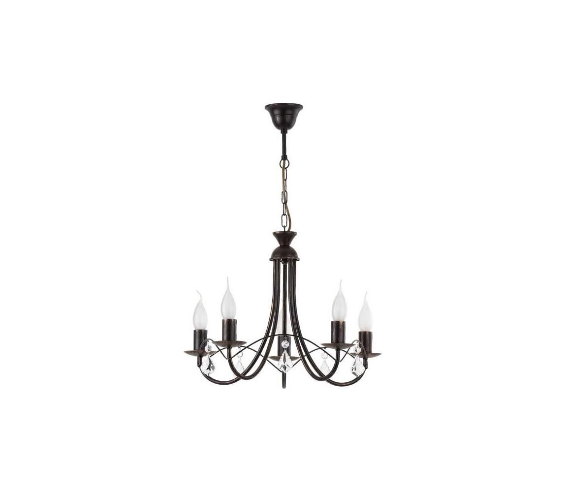 Lustr na řetězu ANGELIKA 5xE14/10W/230V černá