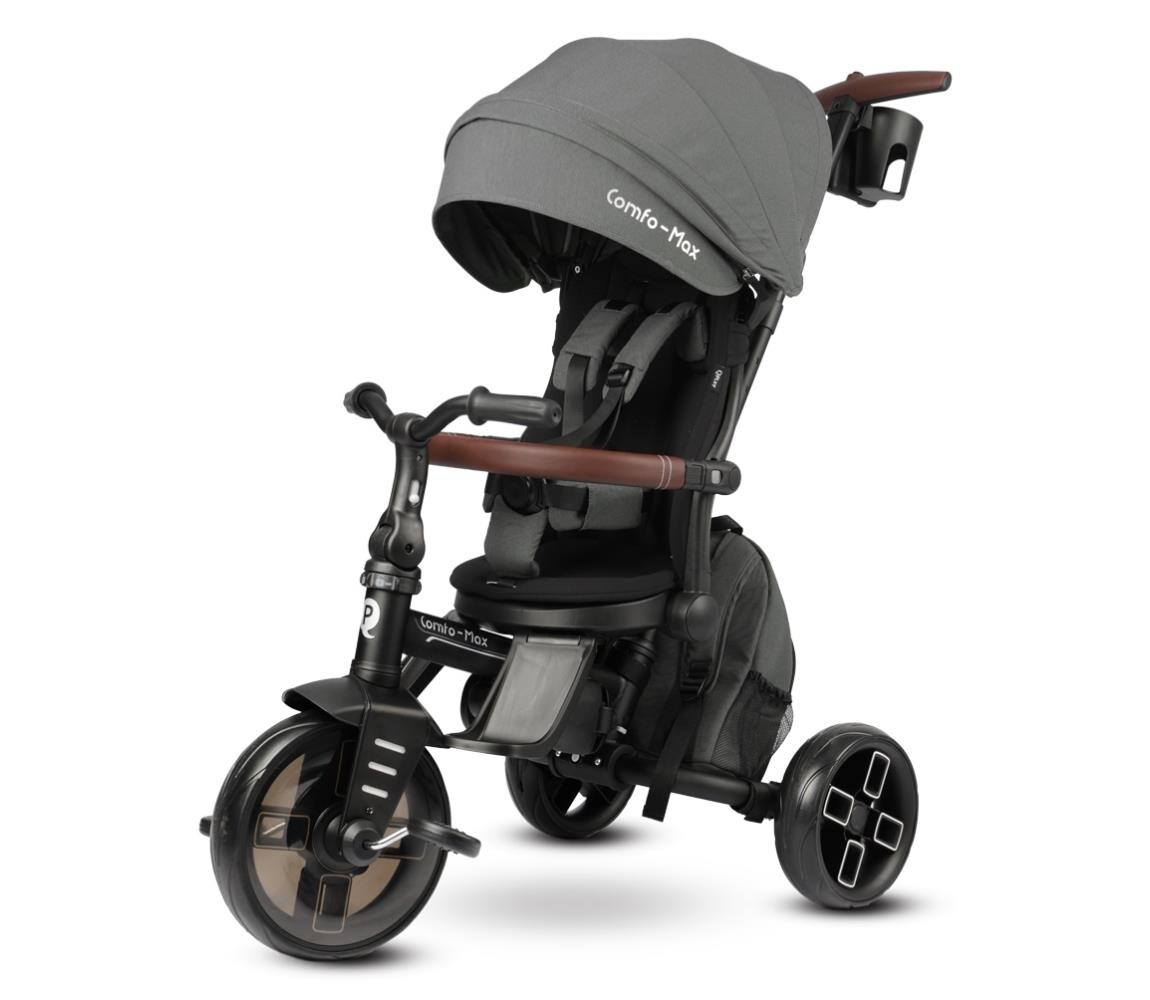 QPlay QPlay - Dětská tříkolka 8v1 COMFO MAX šedá