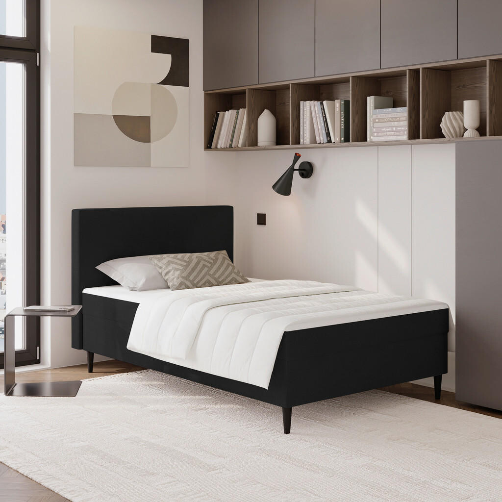 P & B AMERICKÁ POSTEL, 120/200 cm, černá