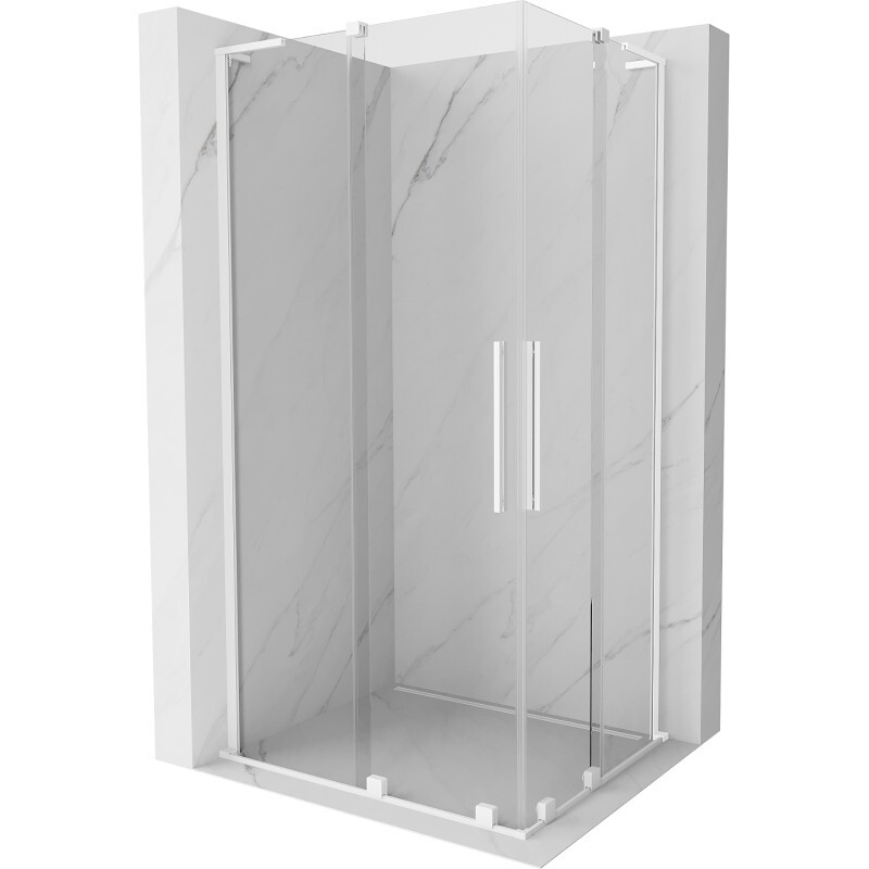 MEXEN/S Velar L Duo sprchový kout, posuvné dveře 100 x 90, transparent, bílá 871-100-090-02-03-20