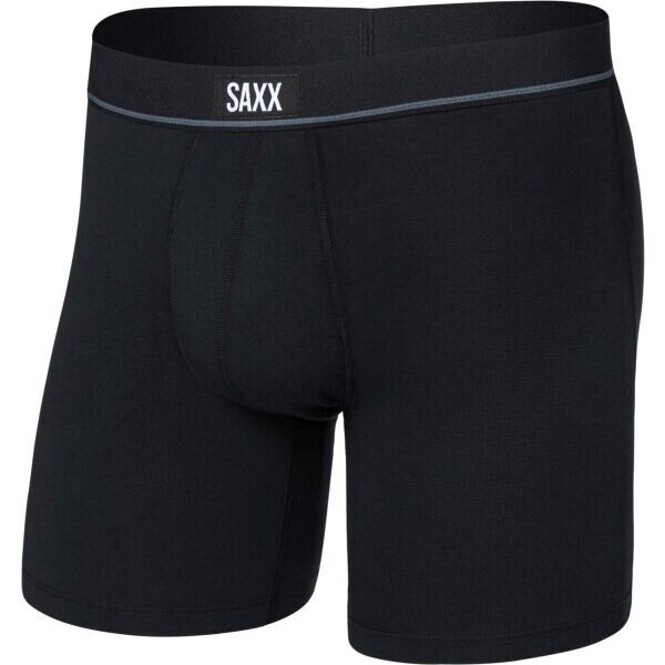 SAXX ESSENTIAL COTTON BOXER BRIEF FLY Pánské spodní prádlo, černá, velikost