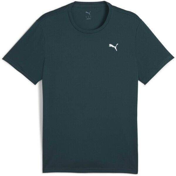 Puma M TAD ESSENTIAL POLY TEXTURE TEE Pánské sportovní triko, tmavě zelená, velikost