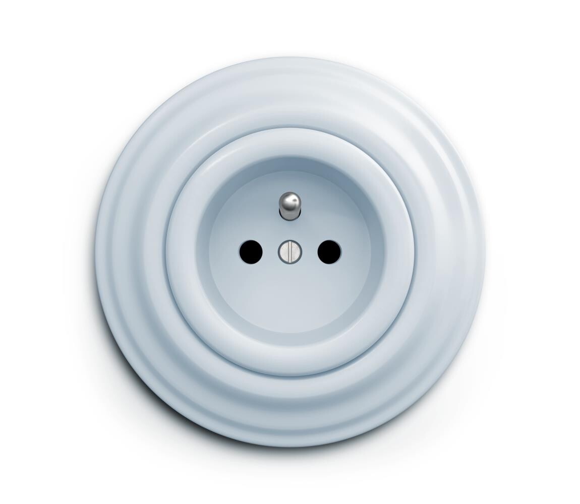 lap lap - Retro zásuvka domovní s rámečkem 230V modrá