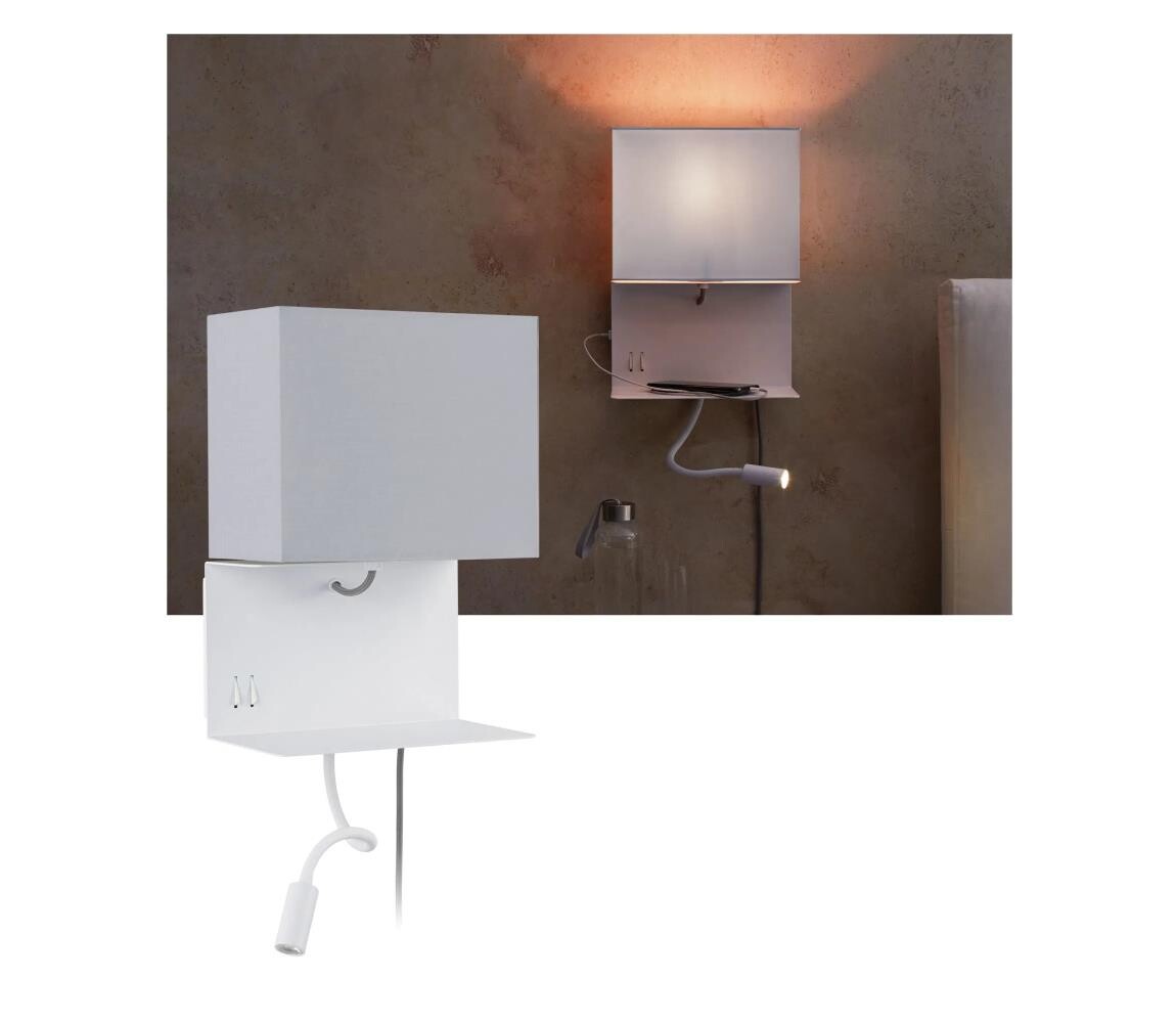 Paulmann Paulmann 78913 - LED/2,5W + 1xE27/40W Nástěnné svítidlo s USB MERANI 230V