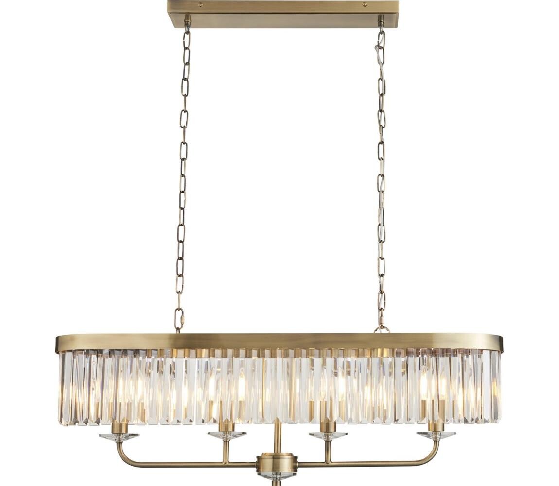 Endon Endon 110539 - Lustr na řetězu CHESTERFIELD 4xE14/6W/230V mosaz