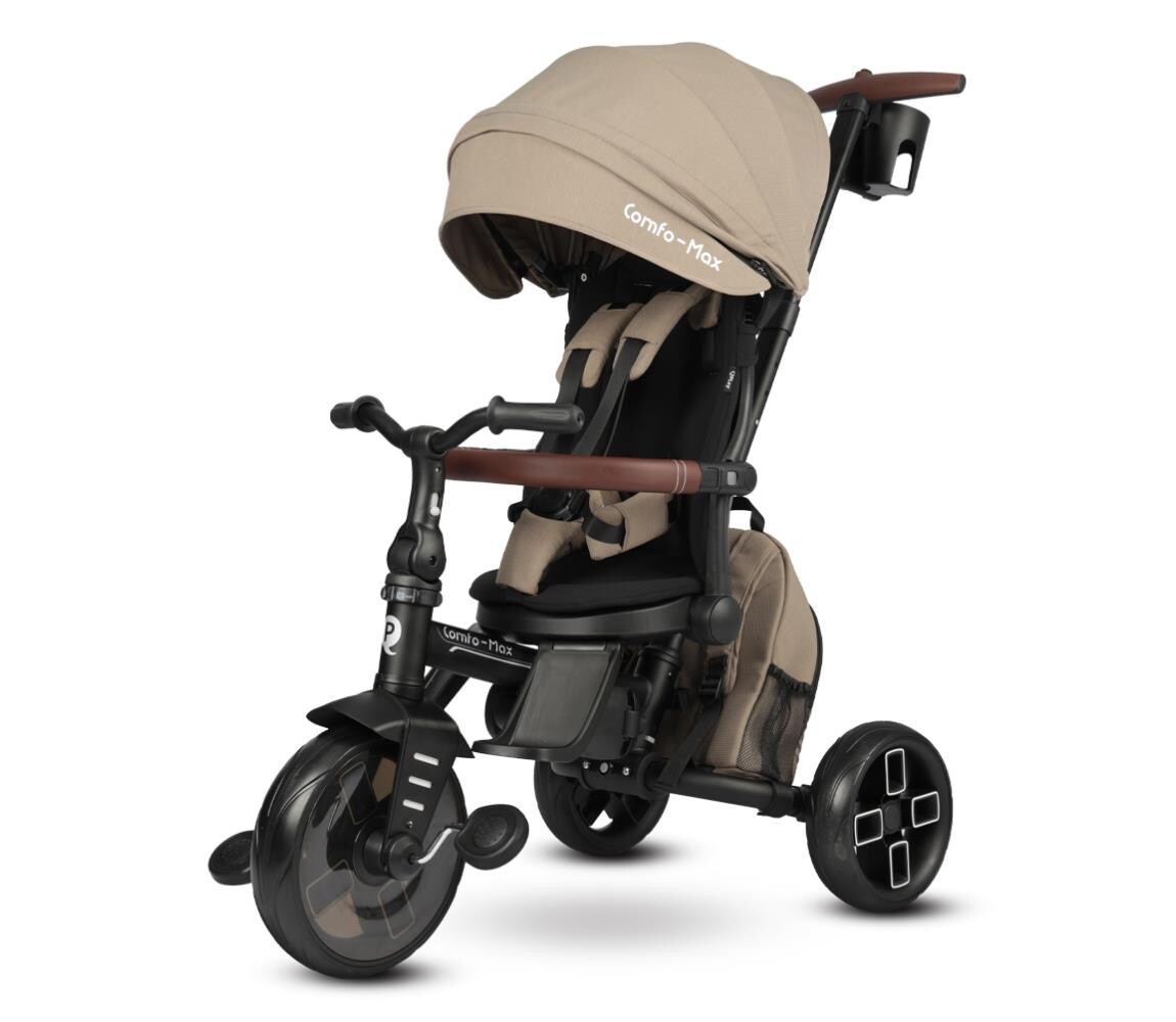 QPlay QPlay - Dětská tříkolka 8v1 COMFO MAX hnědá