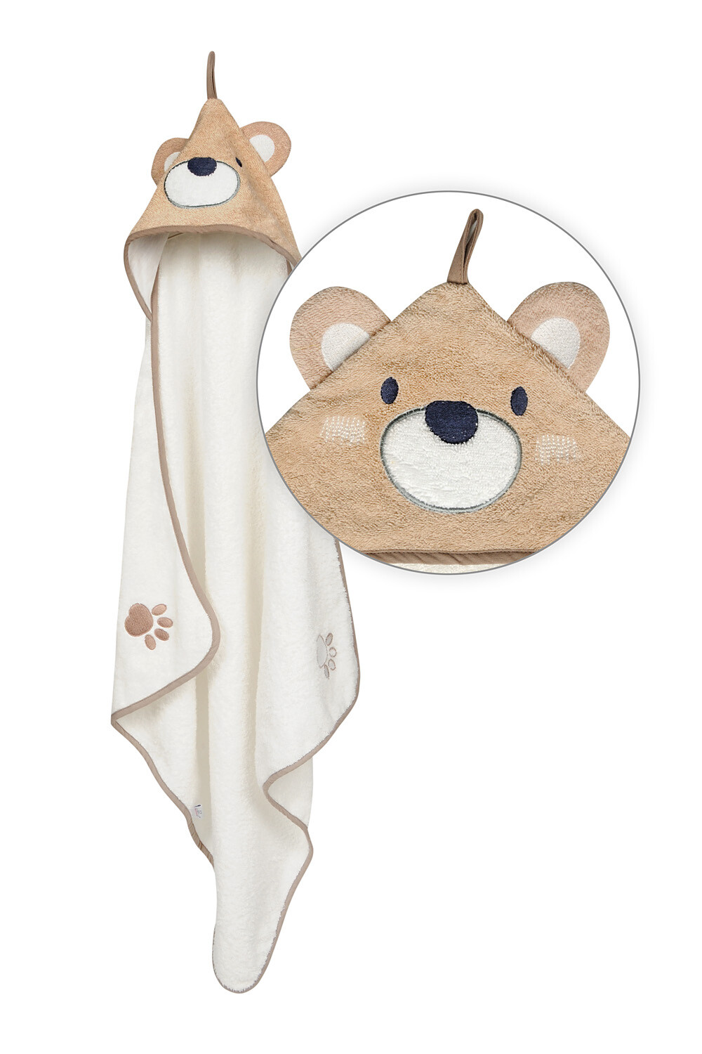 Babymatex Bavlněná osuška pro miminko s kapucí Jimmy 80x80cm - Medvídek