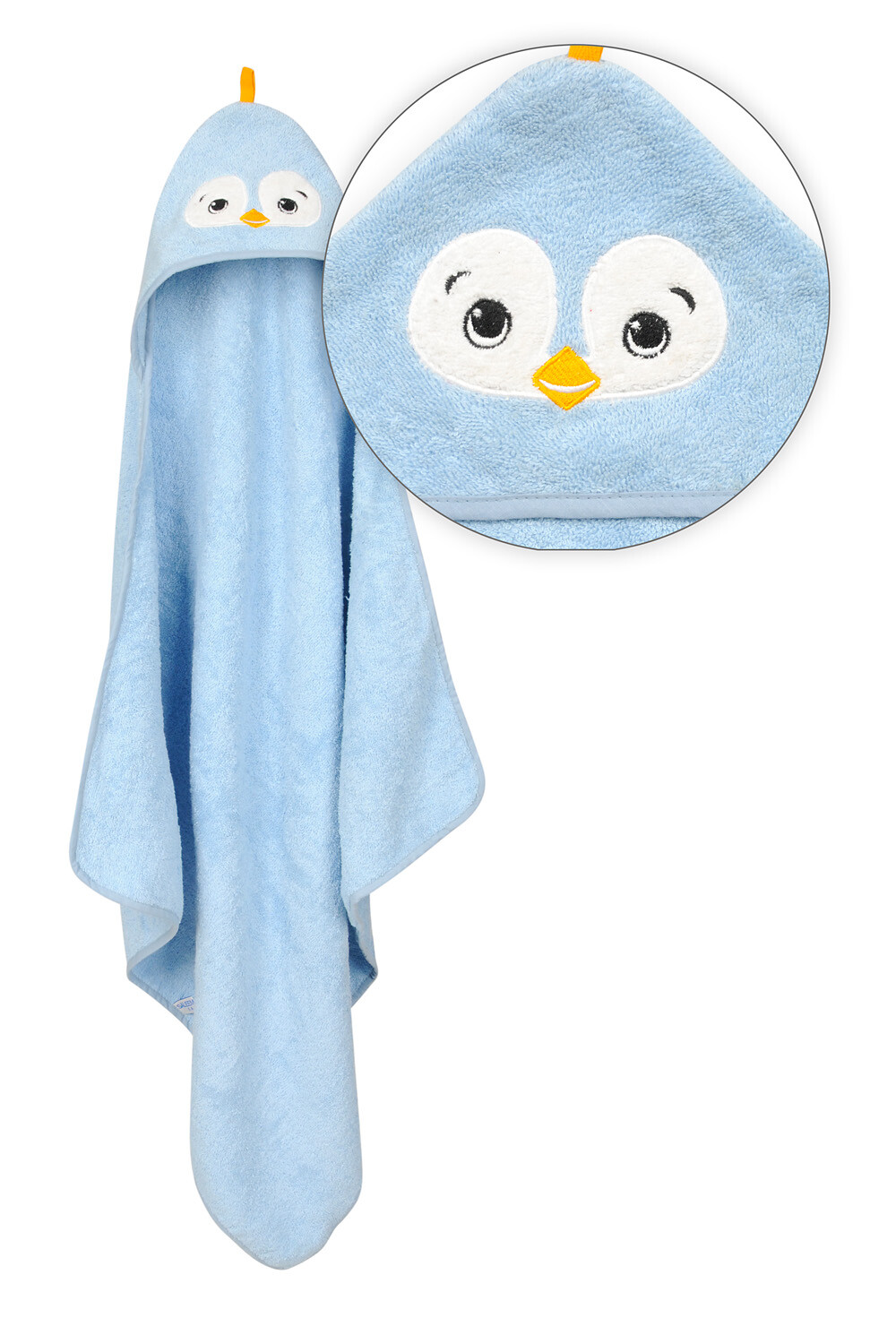 Babymatex Bavlněná osuška pro miminko s kapucí Jimmy 80x80cm - Tučňák