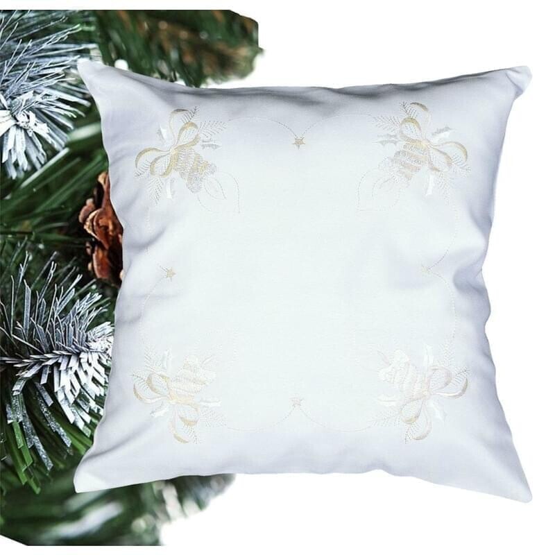 Návlek na polštář, Vánoční svíčky, bílý , 40 x 40 cm