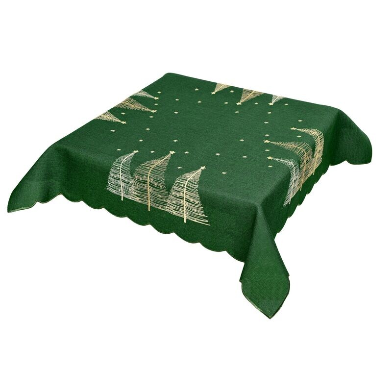 Ubrus Vánoční, Moderní stromečky, zelený 35 x 35 cm