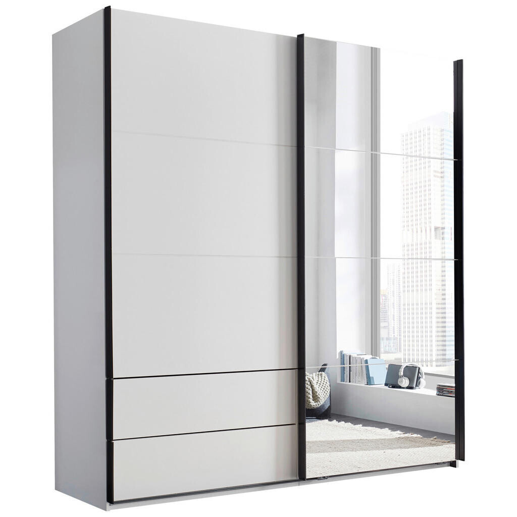 Xora SKŘÍŇ S POSOUVACÍMI DVEŘMI, bílá, černá, 215/225,5/60,5 cm