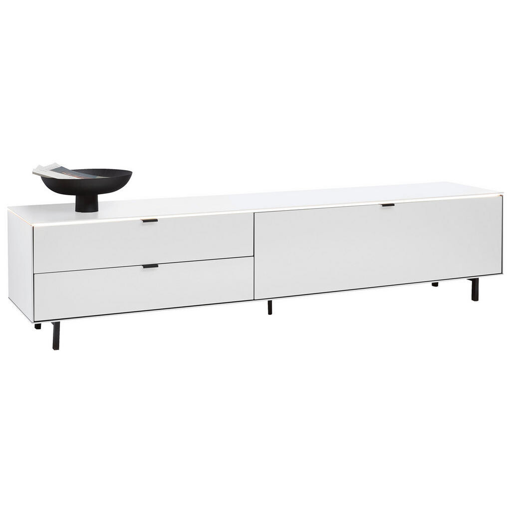 Dieter Knoll NÍZKÁ KOMODA, dub, bílá, 216,8/50,1/46 cm