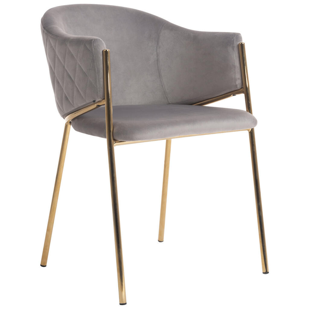 Ambia Home ŽIDLE S PODRUČKAMI, samet, šedá, barvy zlata