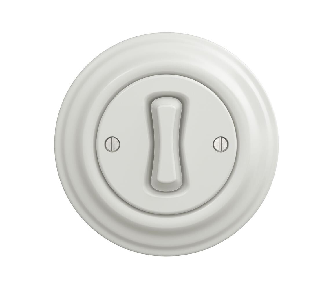 lap lap - Retro schodišťový vypínač s rámečkem č. 6 bílá