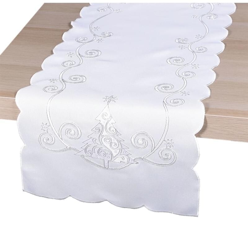 Ubrus Vánoční, Stromek, bílý 120 x 140cm