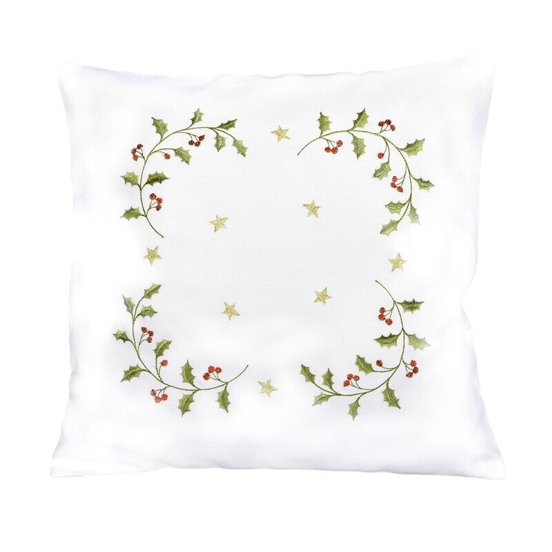 Návlek na polštář, Královská cesmína, bílý, 40 x 40 cm