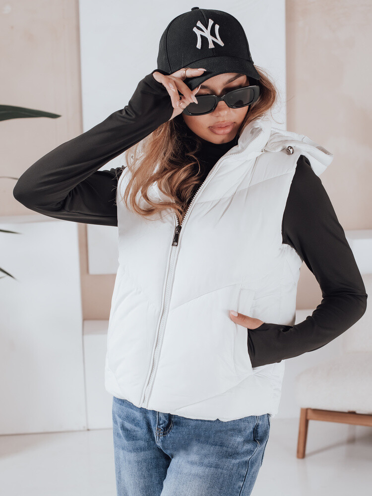 Kamizelka damska pikowana LIKEHUGS biała Dstreet