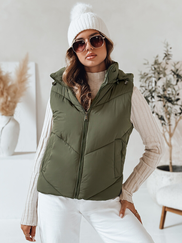 Kamizelka damska pikowana LIKEHUGS zielona Dstreet