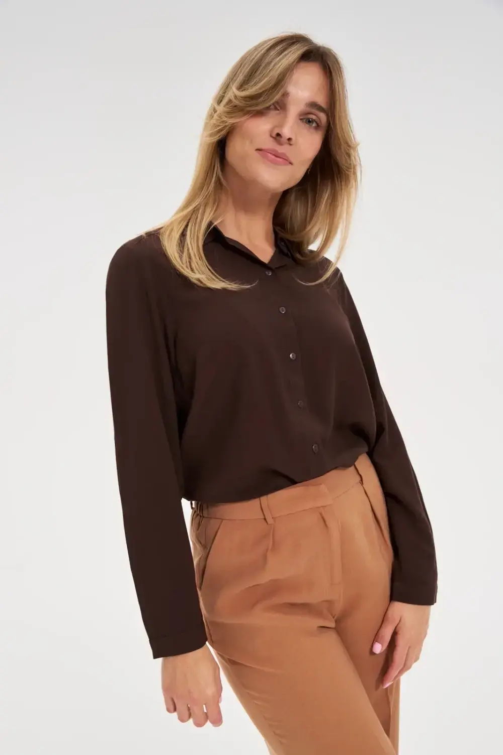 Marisse WOMEN'S SHIRT Z-KO-4822 BROWN