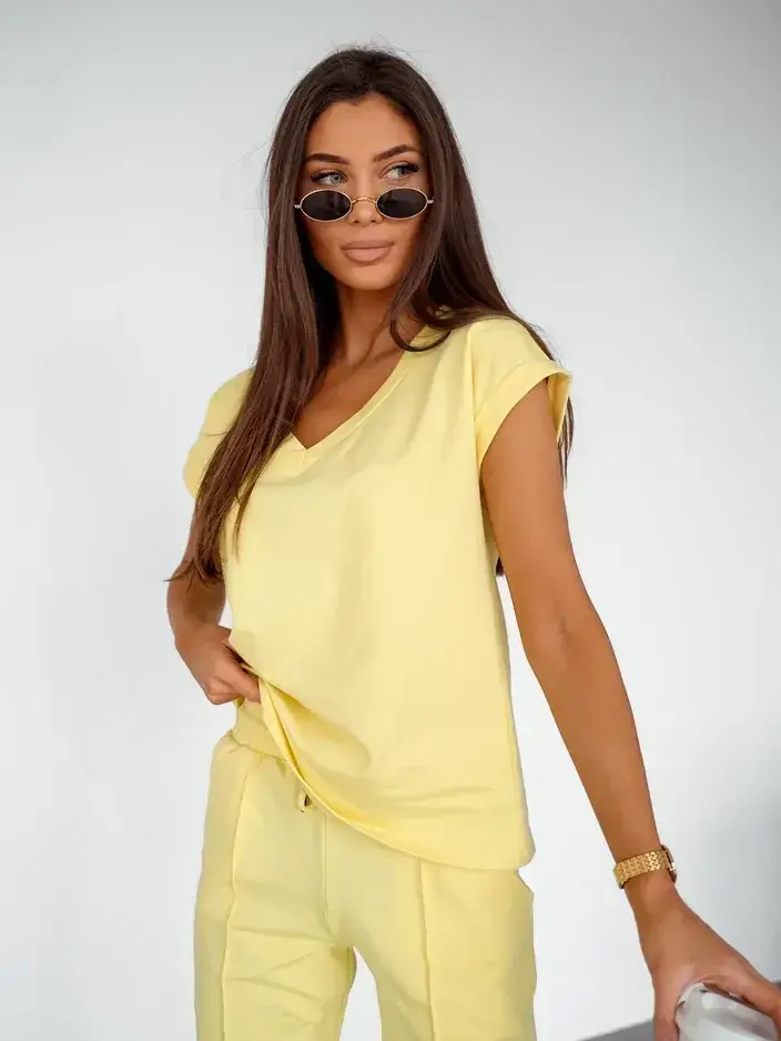 Resti Women's cotton casual set with short sleeves