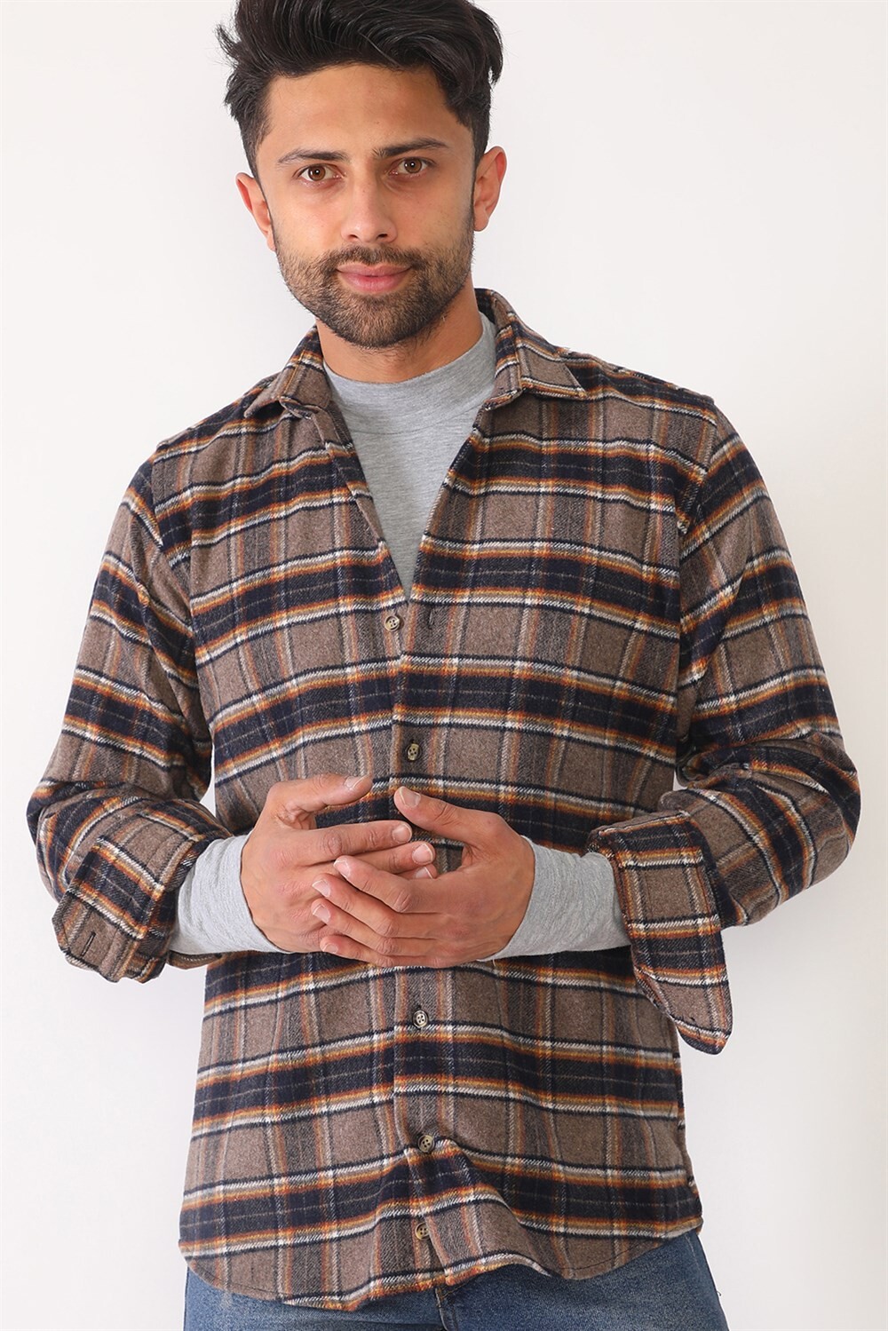 G695 DEWBERRY MEN'S SHIRT-BROWN