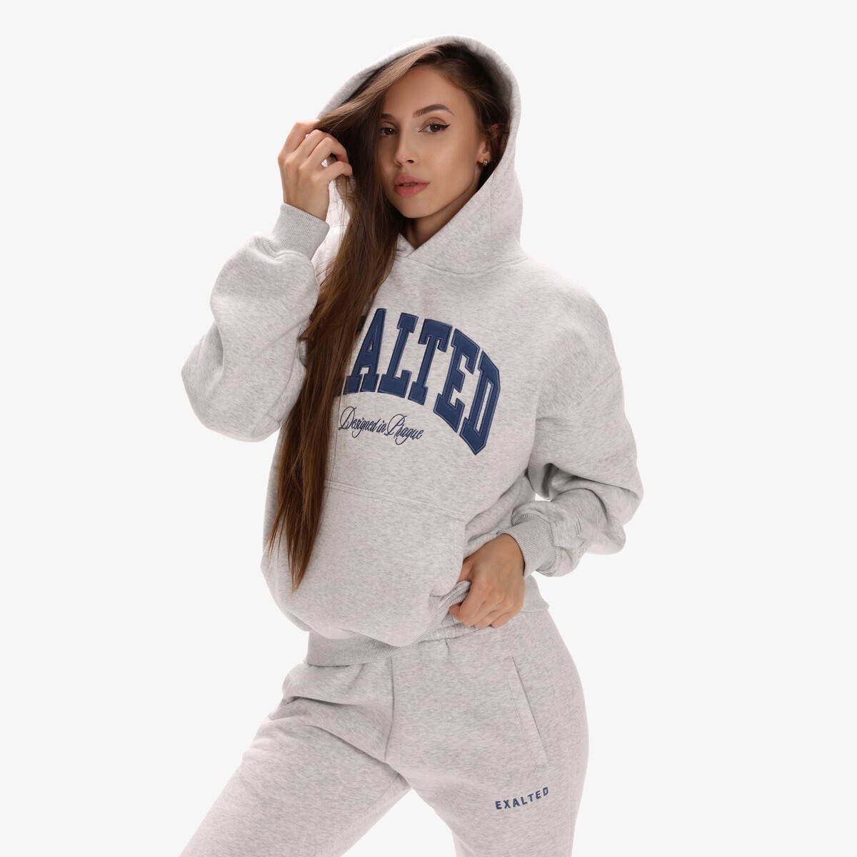 Dámská mikina exalted comfy-nest™ icon šedá/modrá xs