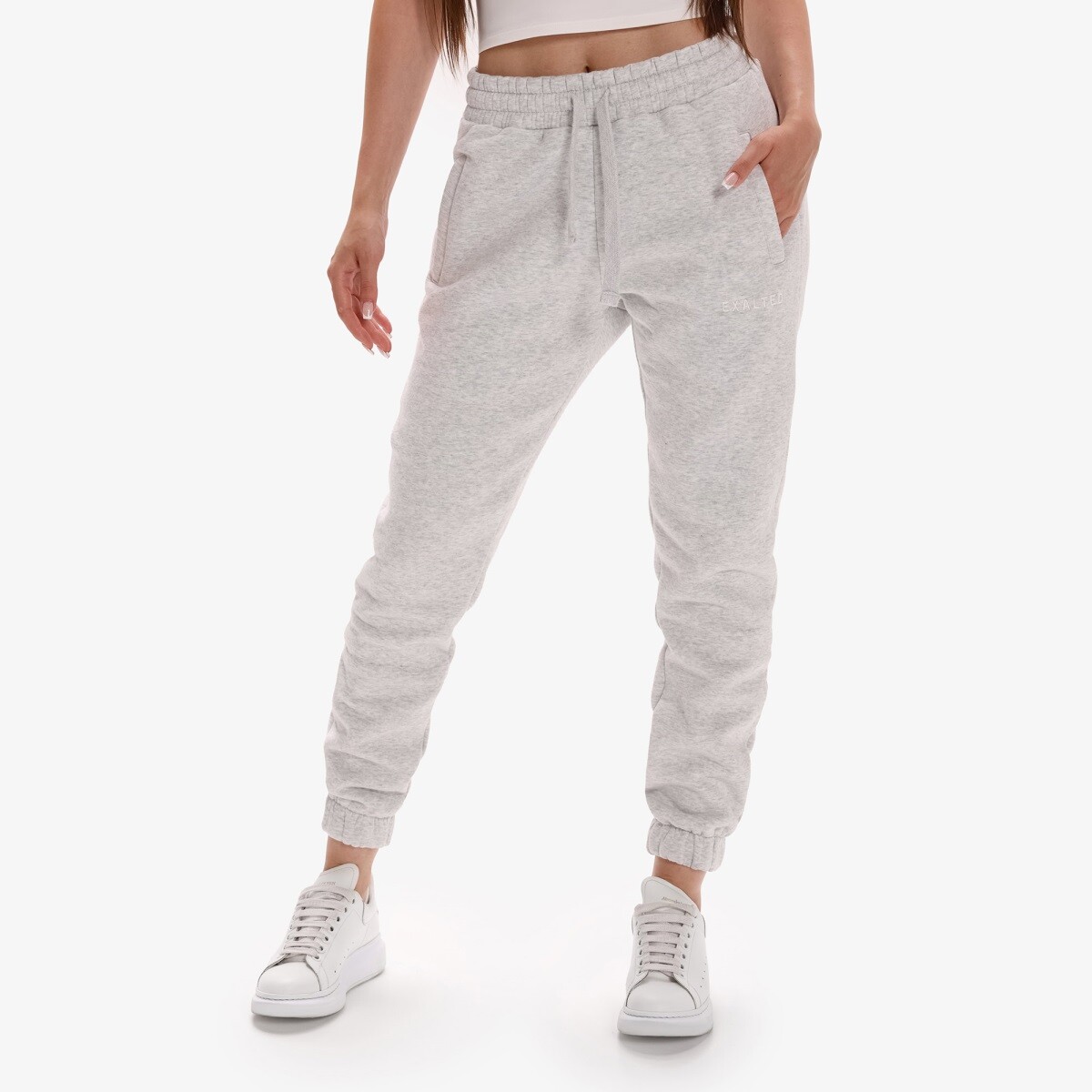 Dámské tepláky exalted comfy-nest™ šedá/bílá xs