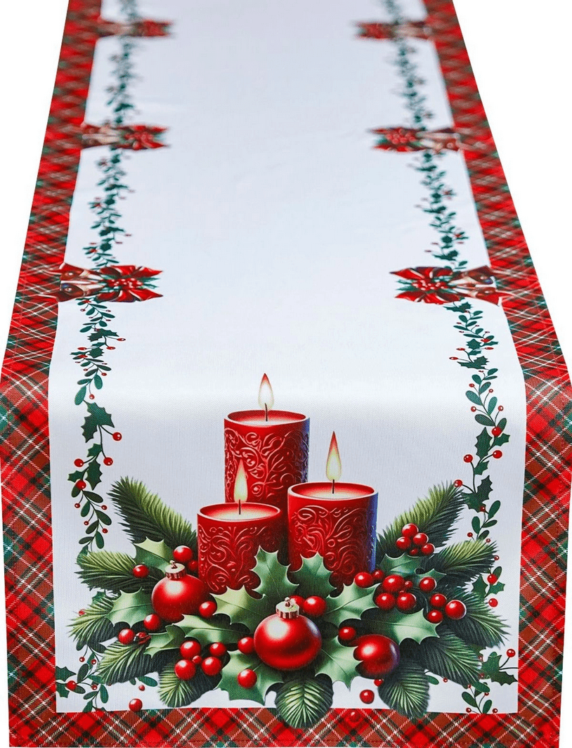 Vánoční ubrus - běhoun na stůl XMAS CANDLES 50x100 cm Mybesthome
