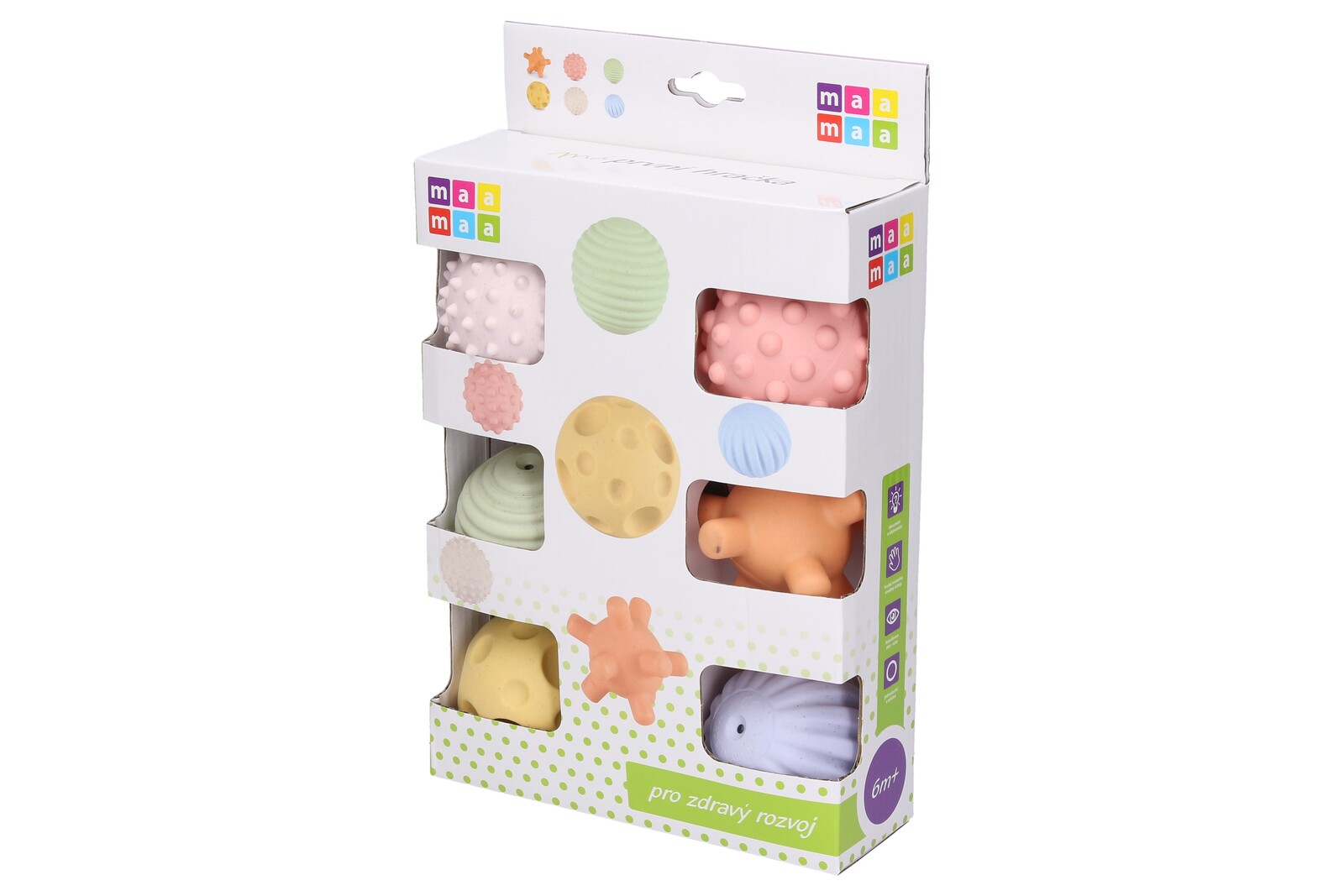 Maamaa Měkké míčky pískací set 6ks 5,5 cm