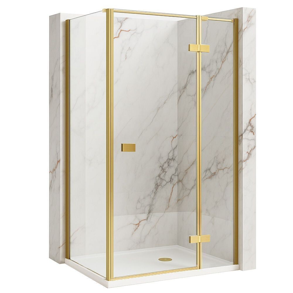 REA/S Sprchový kout Atlas 120x80 Brush Gold vpravo KPL-K4377
