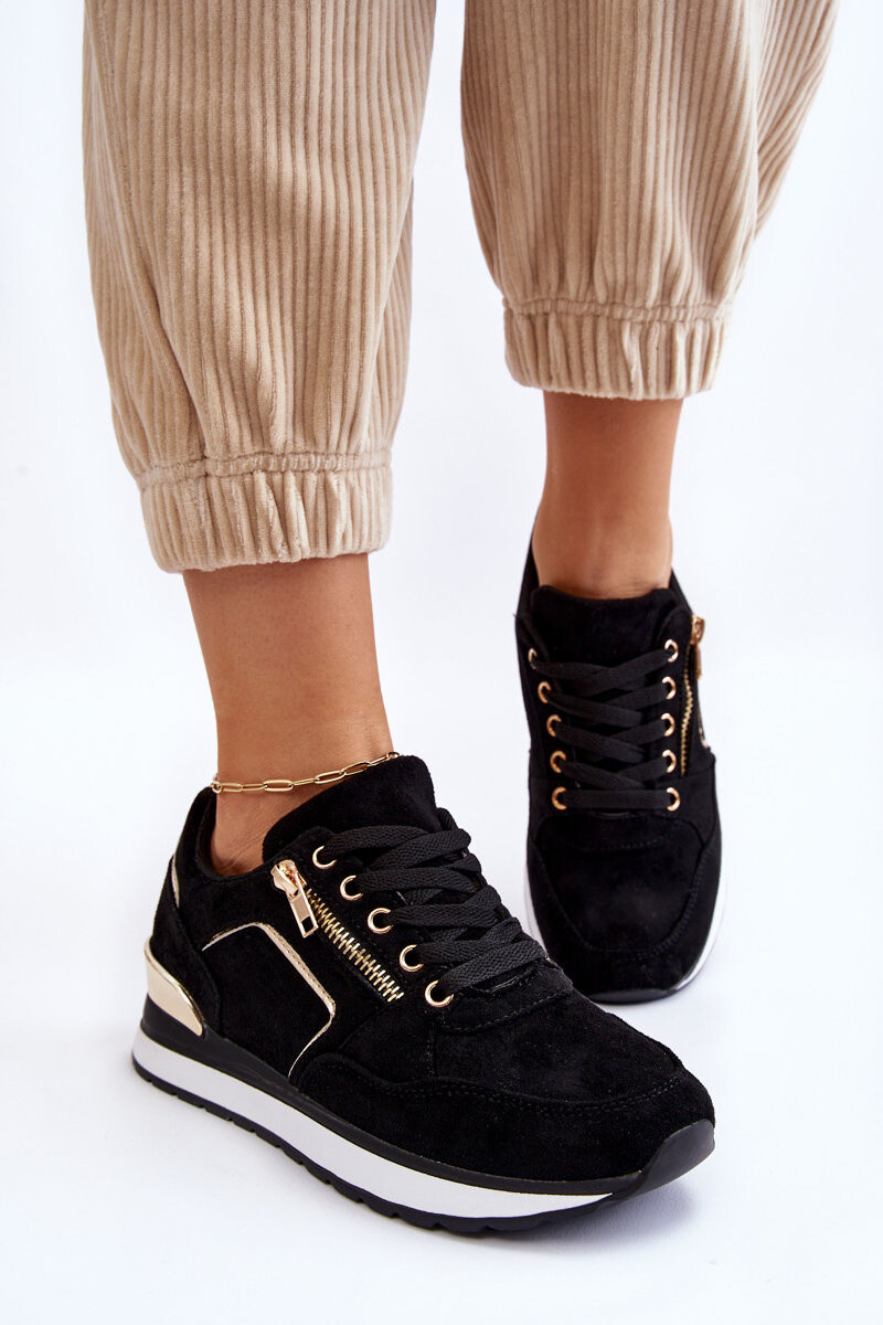 PG1 Semišové Sportovní Boty Na Platformy Černá Riverside