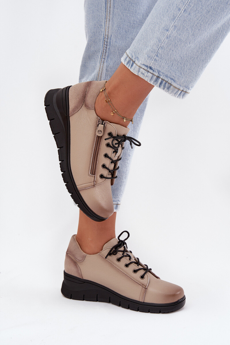 Kožené dámské polobotky na platformě Vinceza