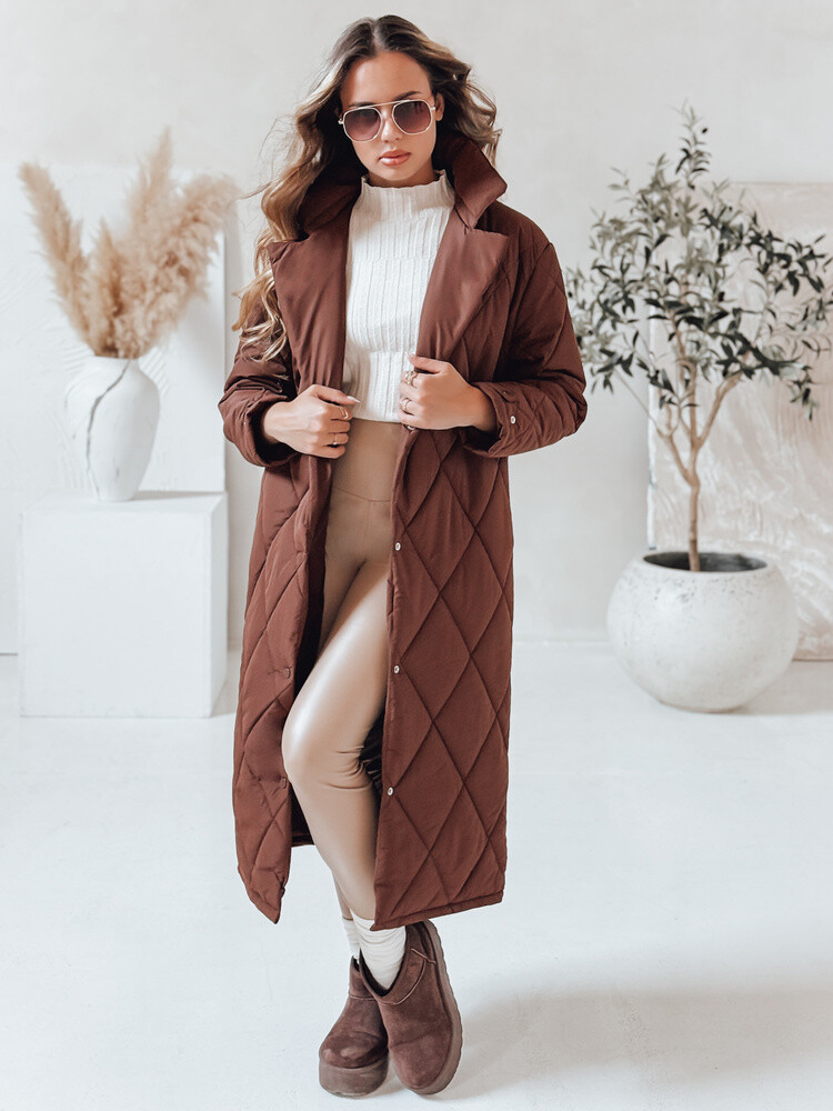 Kurtka zimowa pikowana damska brązowa Dstreet