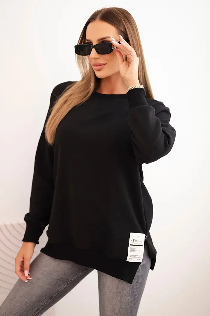 Kesi Dámská oversized mikina s dlouhým rukávem černá