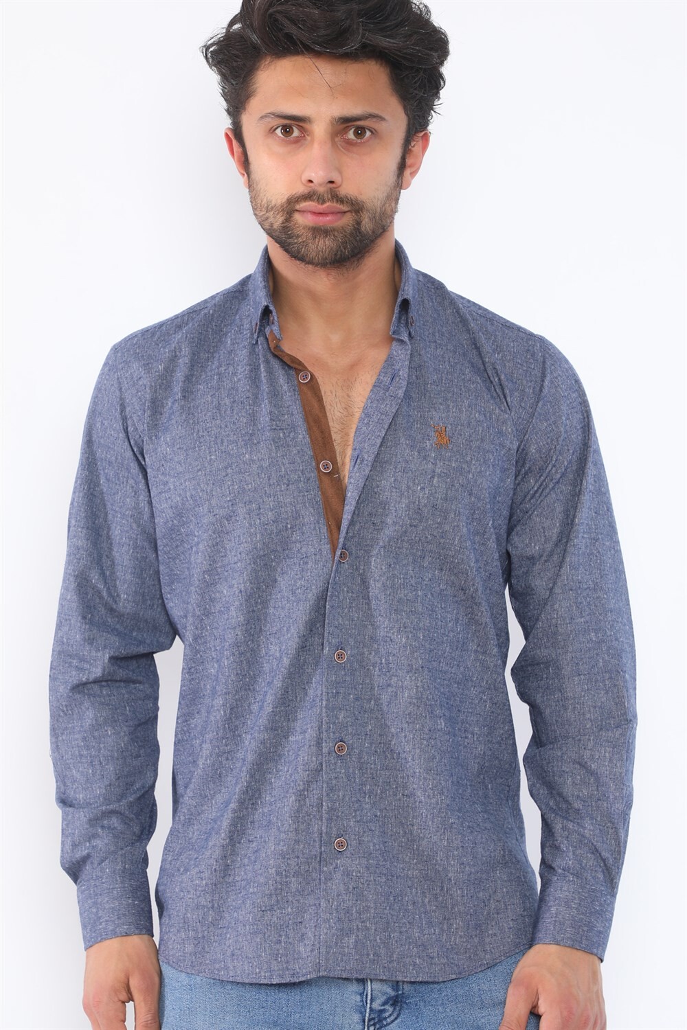 G713 DEWBERRY MEN'S SHIRT-NAVY BLUE