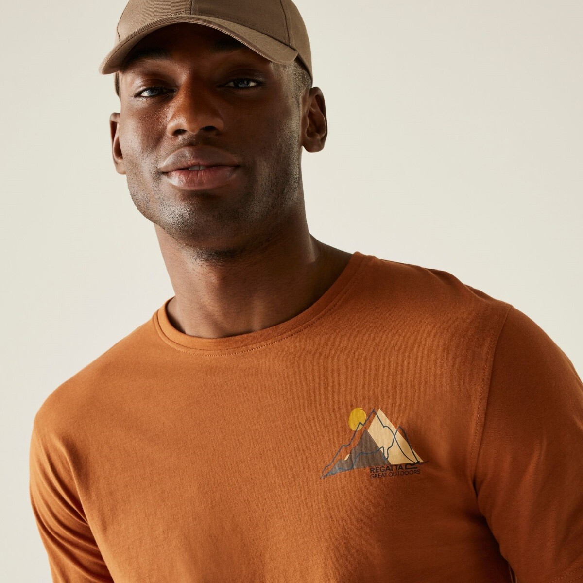 Pánské bavlněné tričko regatta cline ix hnědá m