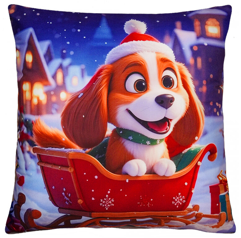 Vánoční polštář CHRISTMAS DOG II. 40x40 cm Mybesthome Varianta: Povlak na polštář, 40x40 cm