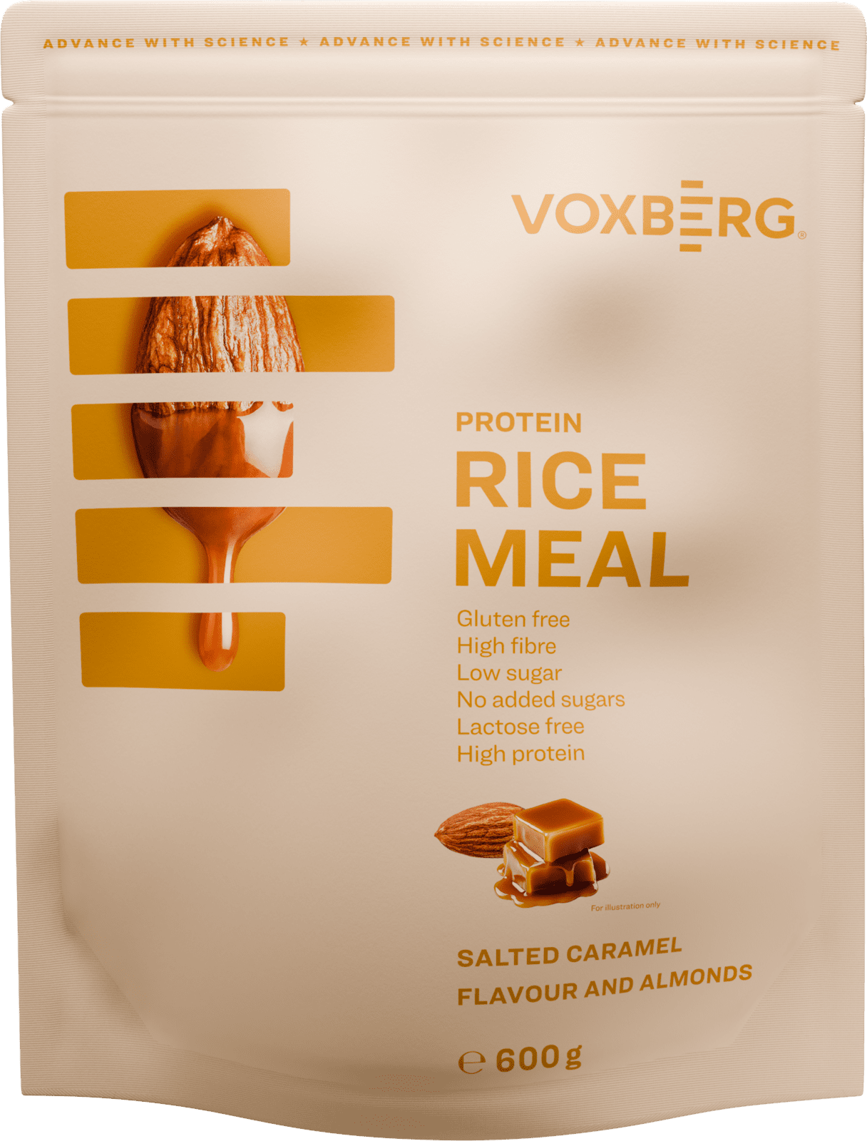 VOXBERG Protein Rice Meal Slaný karamel mandle 600 g