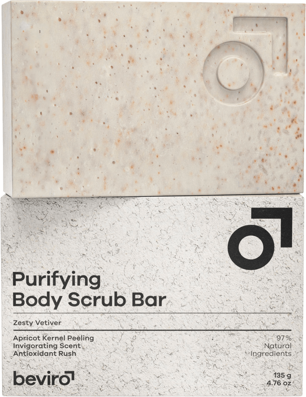 BEVIRO Tuhé tělové mýdlo s peelingem 135 g