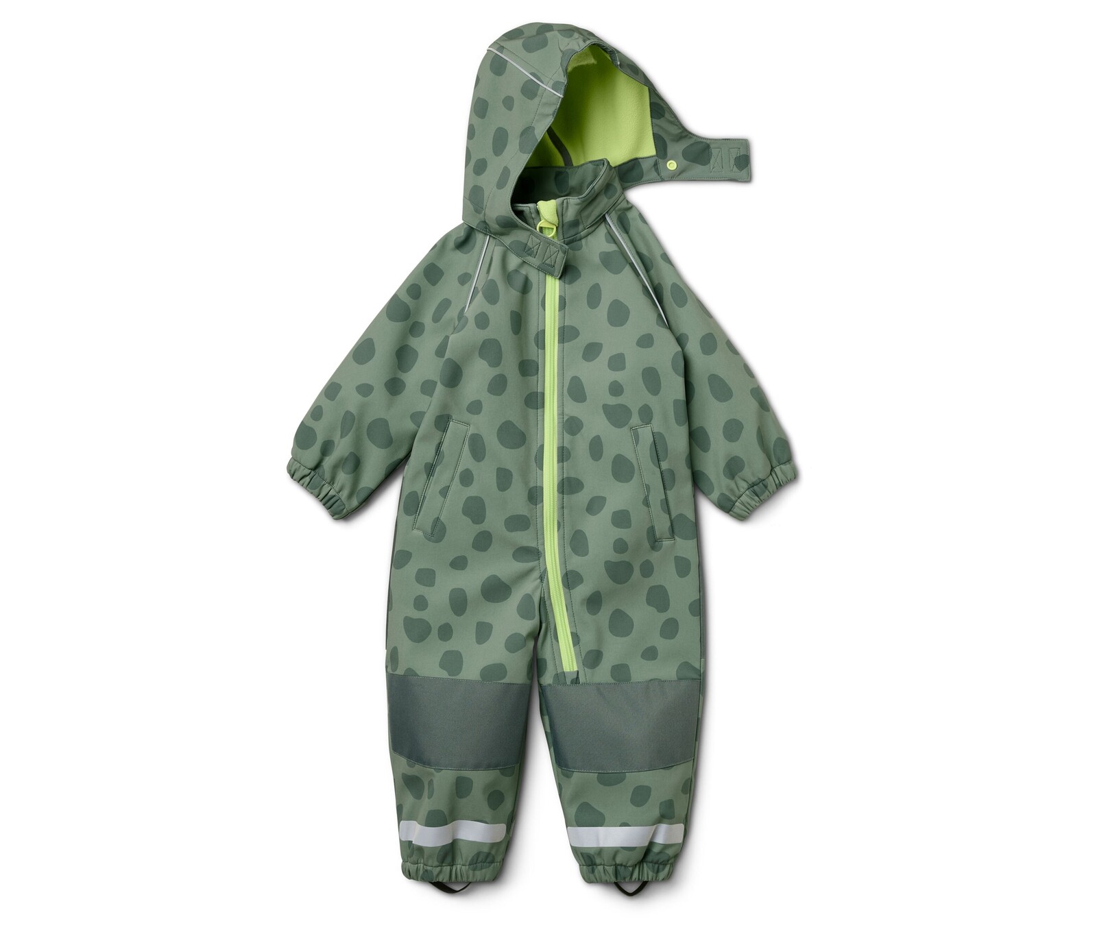 Tchibo - Dětská softshellová kombinéza - pro ženy - vel. 110/116 - barva: zelená/s potiskem