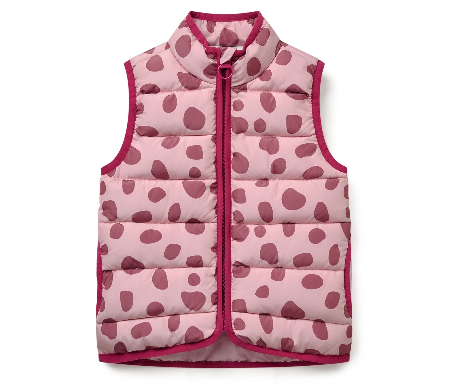 Tchibo - Dětská prošívaná vesta - pro dívky - vel. 122/128 - barva: růžová/s potiskem