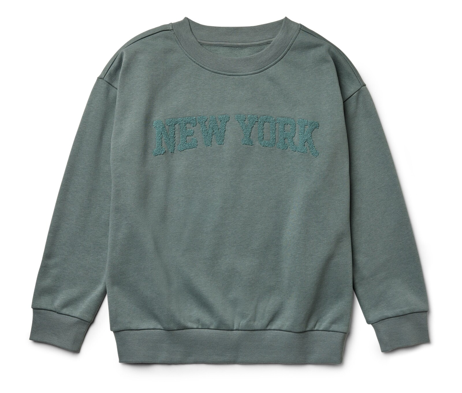 Tchibo - Dětská mikina s froté nápisem - pro ženy - vel. 110/116 - barva: zelená