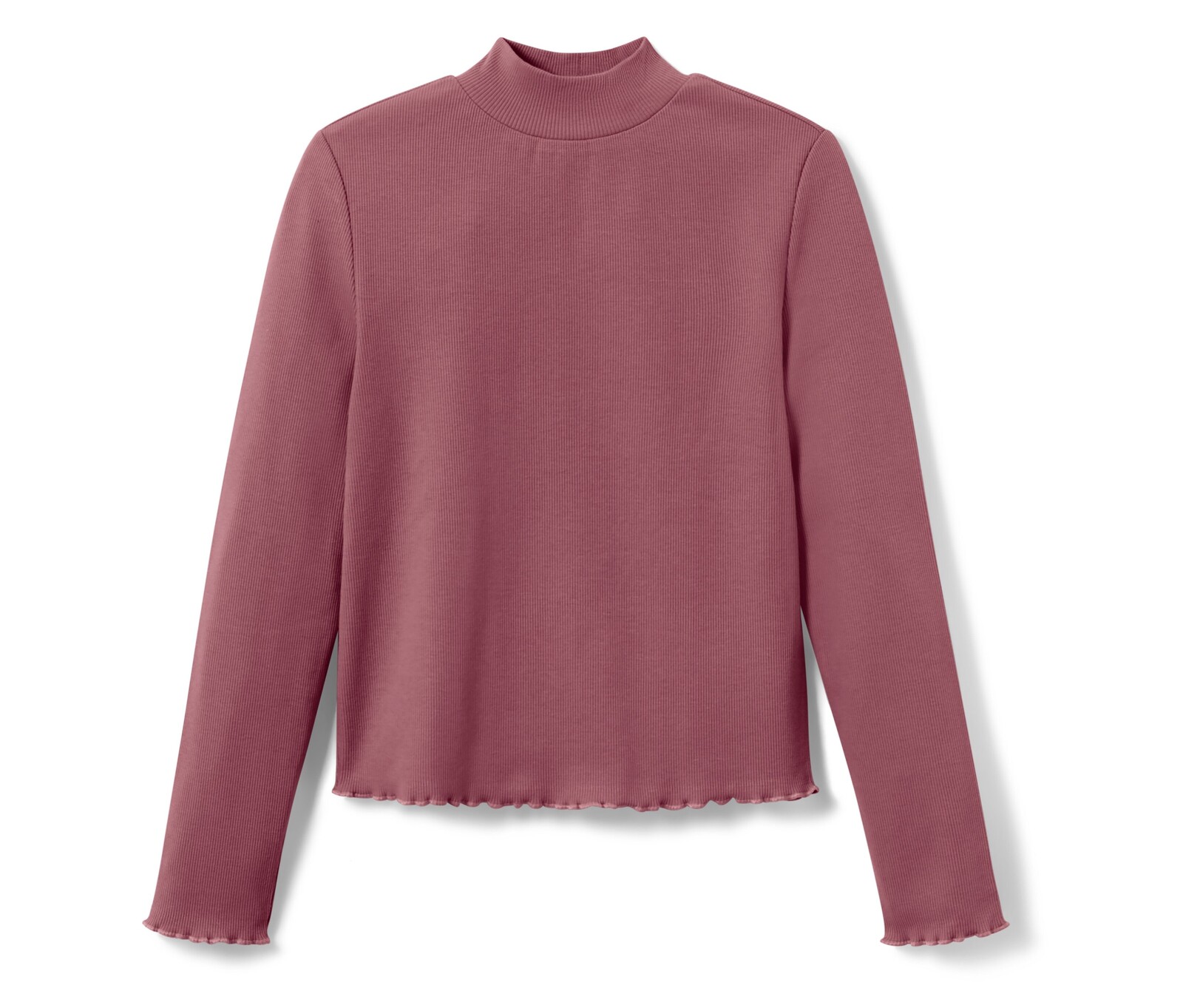 Tchibo - Dětské žebrované triko s dlouhým rukávem - pro dívky - vel. 122/128 - barva: fialová